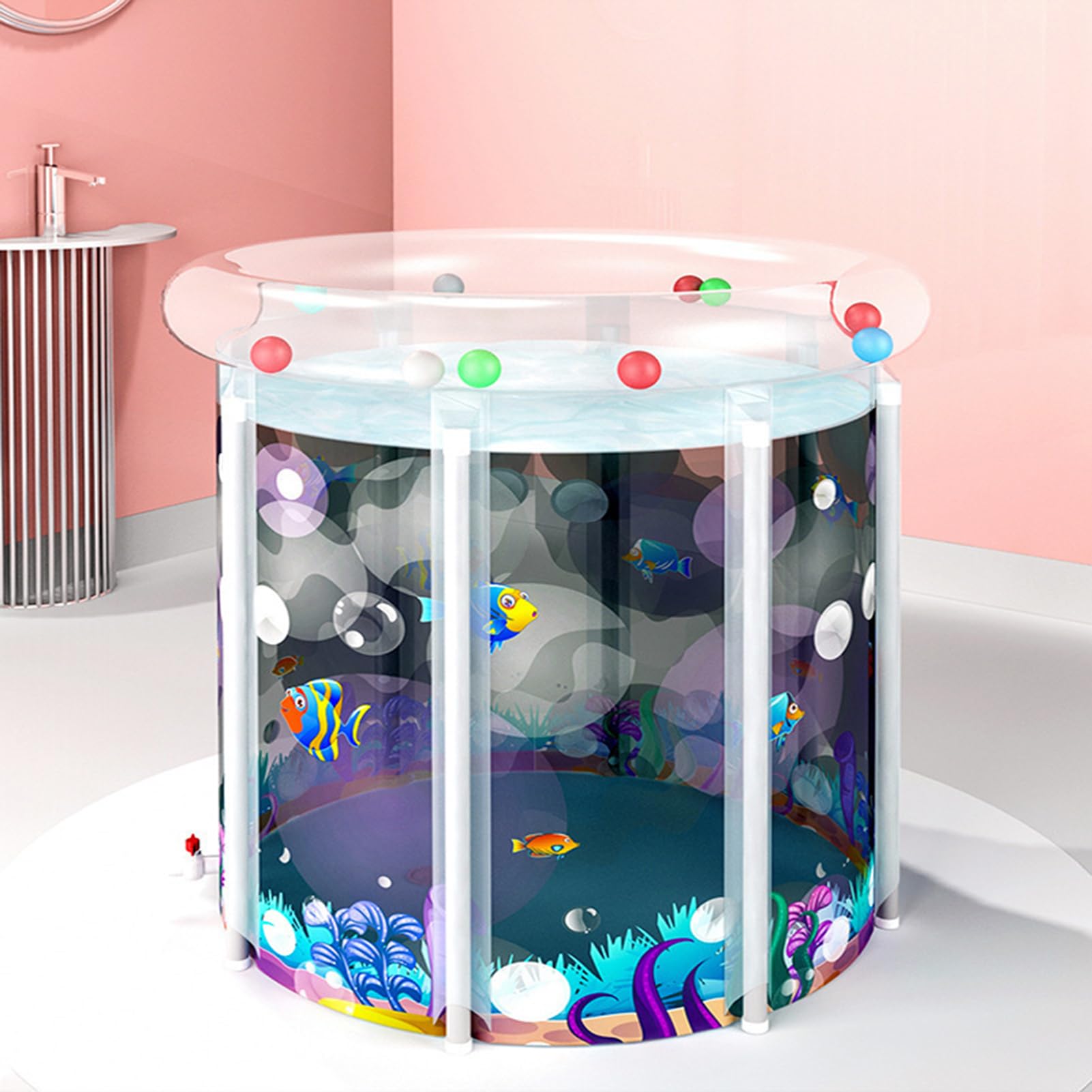 Bañera inflable portátil - Bañera plegable de PVC, bañera profunda