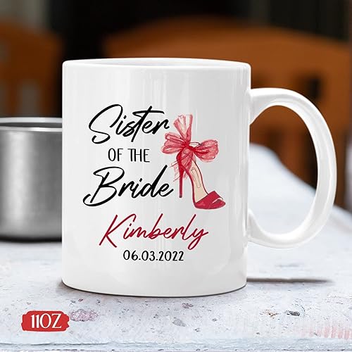 Vista 45 de Regalo personalizado para hermana del novio, taza de hermana del novio, taza de boda personalizada para hermana del novio, regalo de boda para Taza