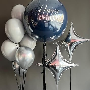 GRESATEK Silver Foil Star Balloons,10Pcs Quadrangle Star Balloons,Four Angle Star Shaped Helium Mylar Balloons for Brithday,Engagement,Graduation,Wedding Party Decorations