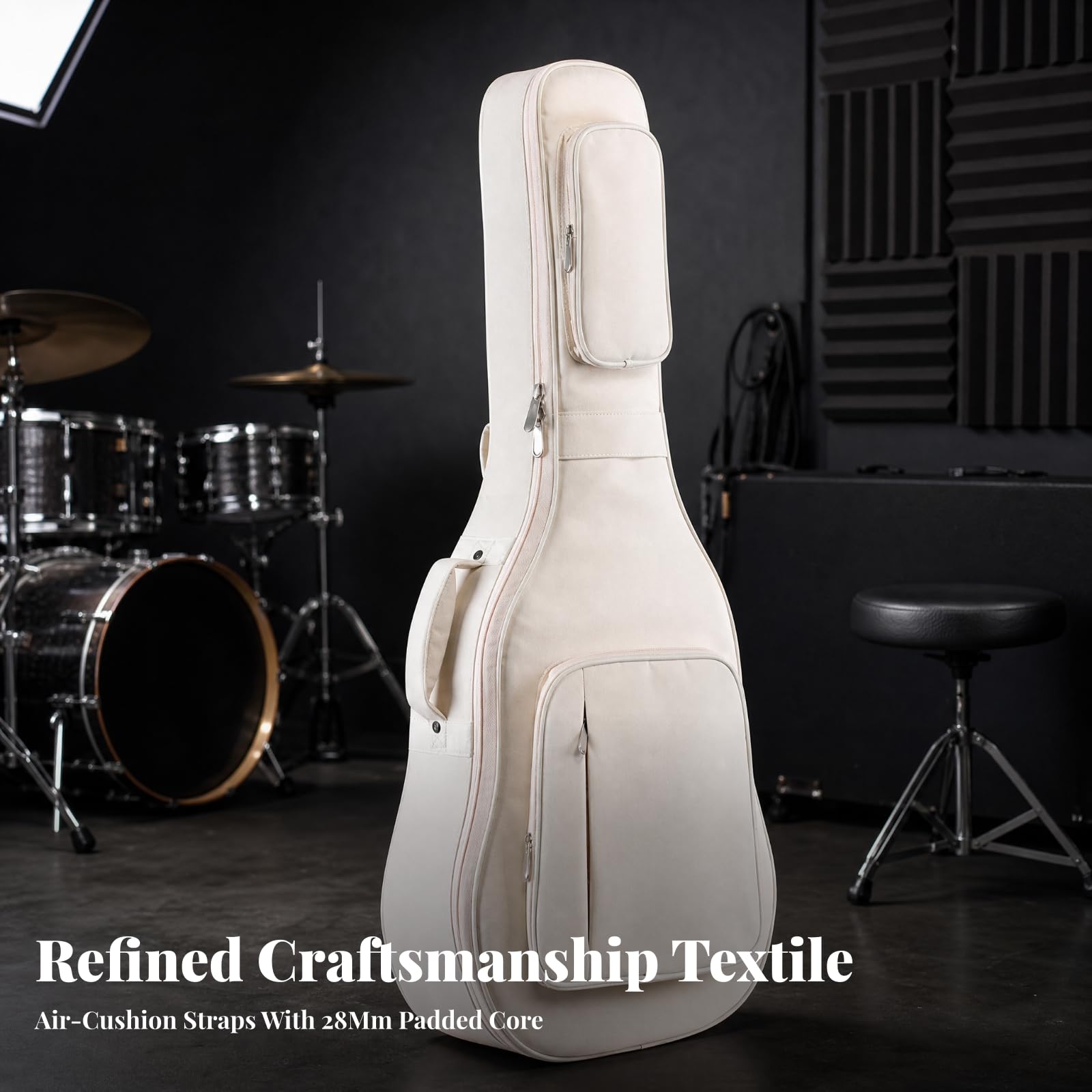 Funda Guitarra con Acolchado 28 Mm Impermeable Funda Guitarra con Correas Mochila Transpirable para Músicos, Ensayos
