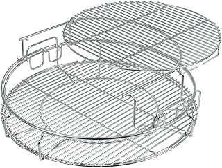 5 Piece Replacement Kit for Big Green Egg XL, Rack for Eggspander 5 Piece Kit Conveggtor Basket 304 Stainless Steel Grill Stack Rack with Removable Cooking System Expander Rack