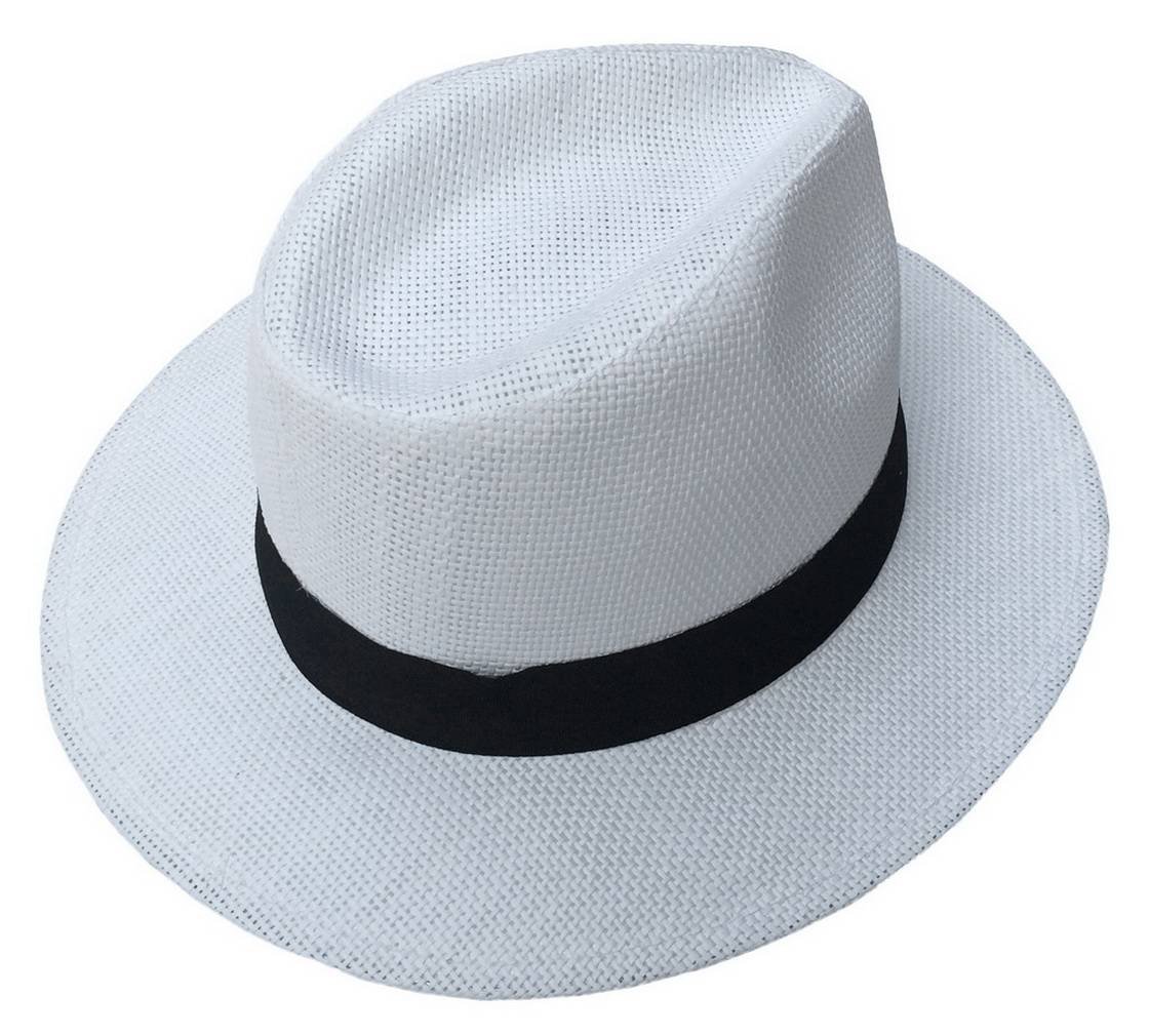 COMVIP Hombres Casquillo del Jazz de la Playa del Sombrero de ala de Paja Sombrero para el Sol del Verano del Borde