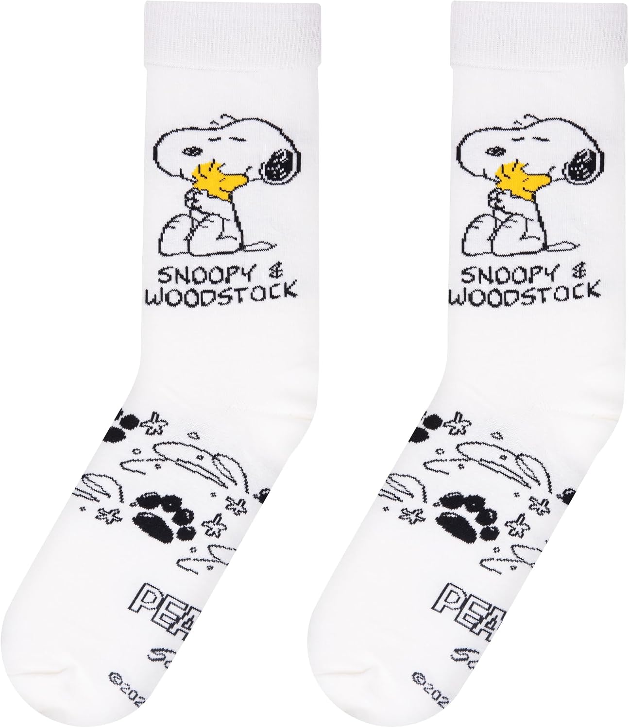 Odd Sox – Peanuts Snoopy Charlie Brown Crew Socks – Official Cartoon Comic Strip Novelty Socks – Large – Gift Socks