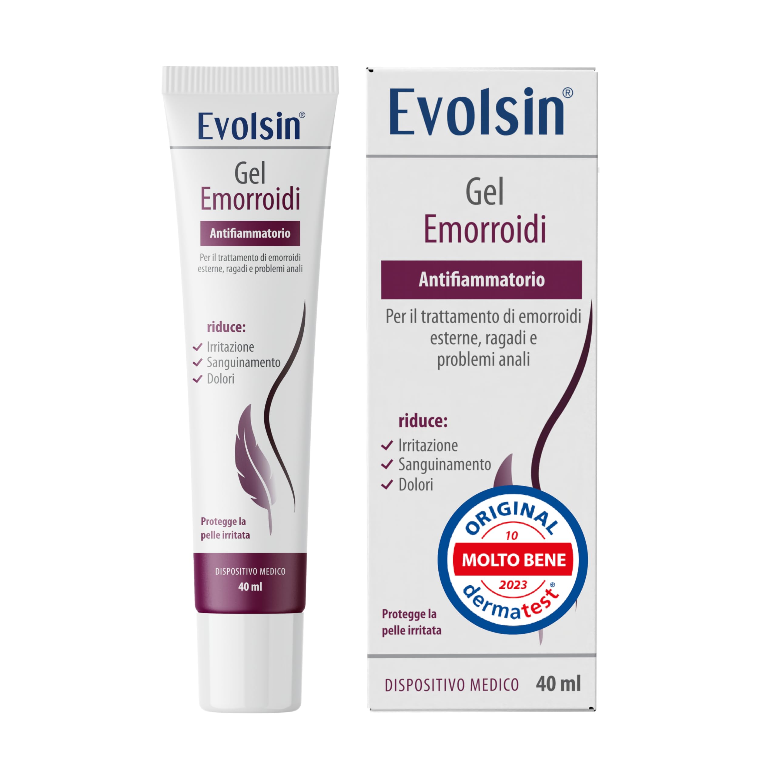 Evolsin® Gel per emorroidi I crema emorroidi riduce il dolore, il sanguinamento, il prurito I 40ml