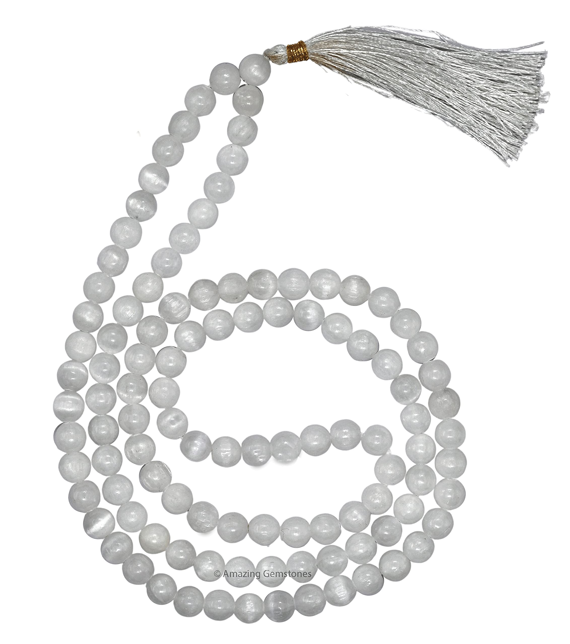 Amazing GemstoneJapa Mala 108 Prayer Beads Necklace and Wrist Mala Bracelet for Meditation