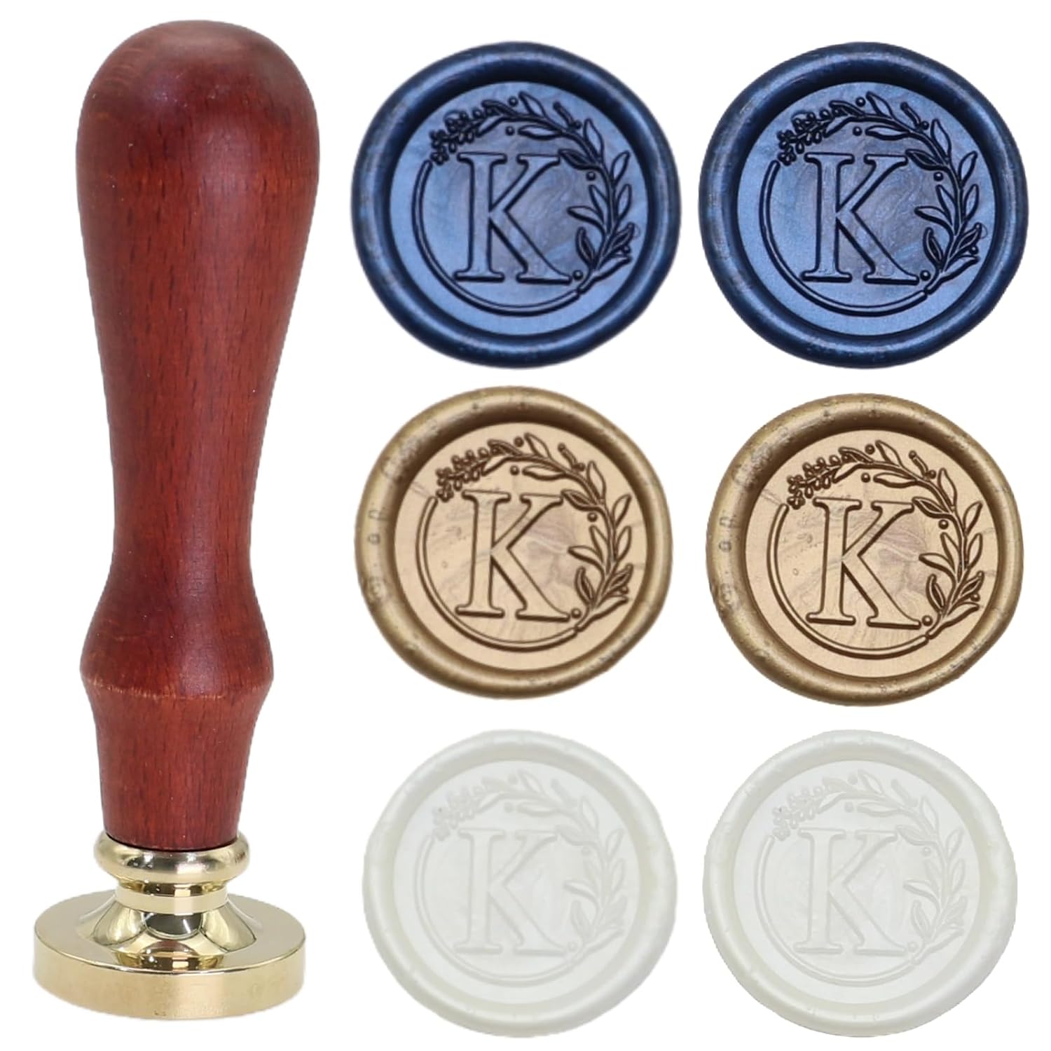 Alphabet K Sealing Wax Stamp Kit with Electric Wax Seal Warmer, 732 Pcs Waxseal Beads, Initial Letter Sealstamp, Spoon, Sealingwax Kit (K)