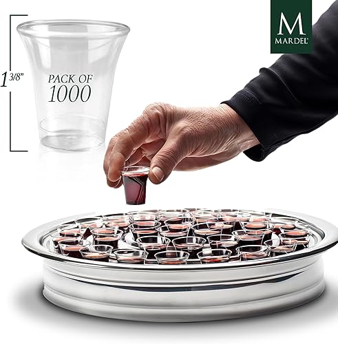 Salt & Light Vasos desechables de comunión, plástico transparente, 1 38 pulgadas, caja de 1000