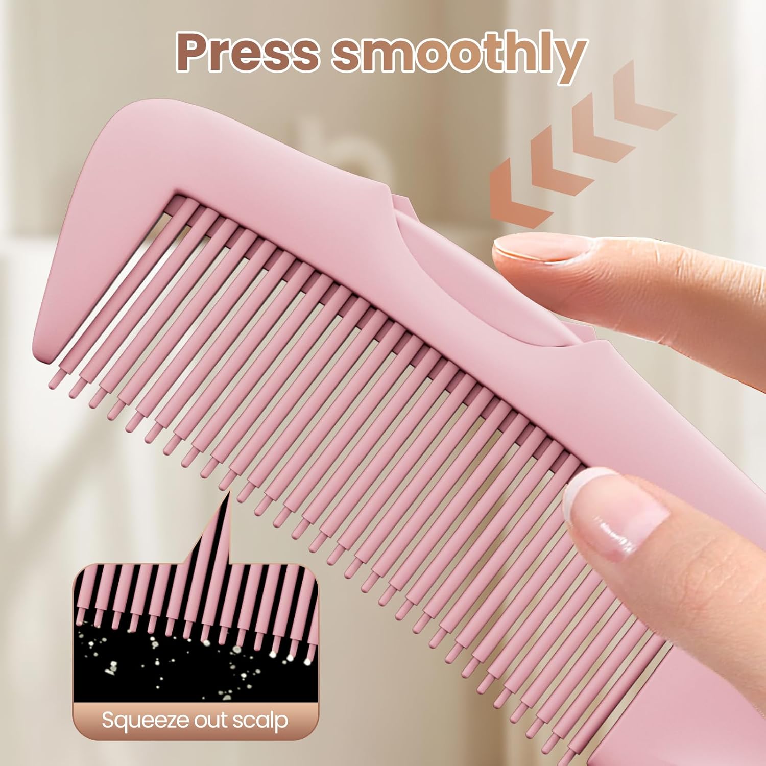 Dandruff Comb 2PC Upgraded Fine Tooth Scalp Detox Comb Lice for Women, Men & Kids Scalp Detoxing, Sweep & Massage Hair Brush Tool with Elegant Box for Hair Care (Pink) - Image 4