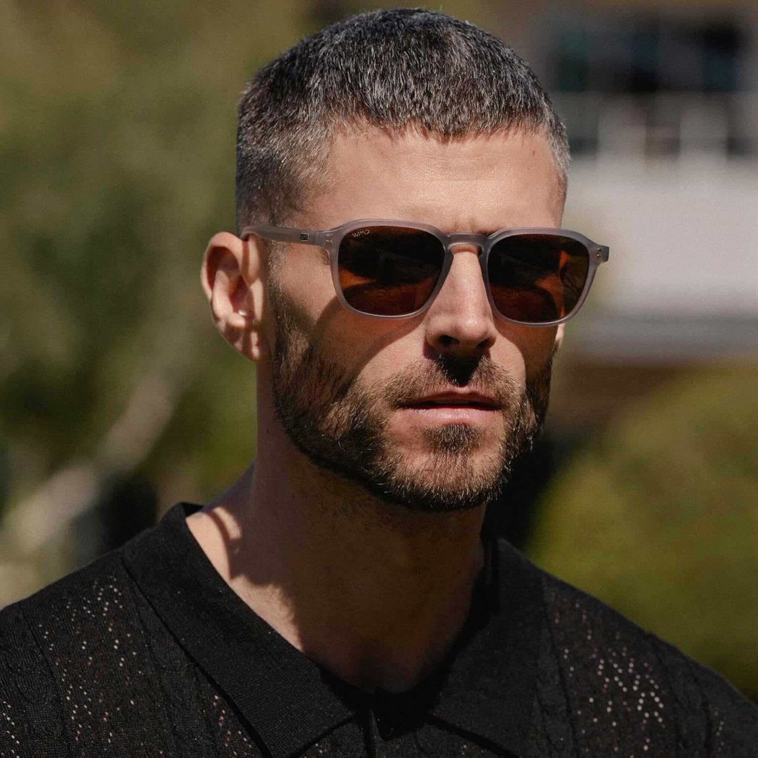 WearMe Pro Men's Polarized Square Sunglasses - Wide Fit Retro Style, UV400 Protection, Acetate Frame - Image 3