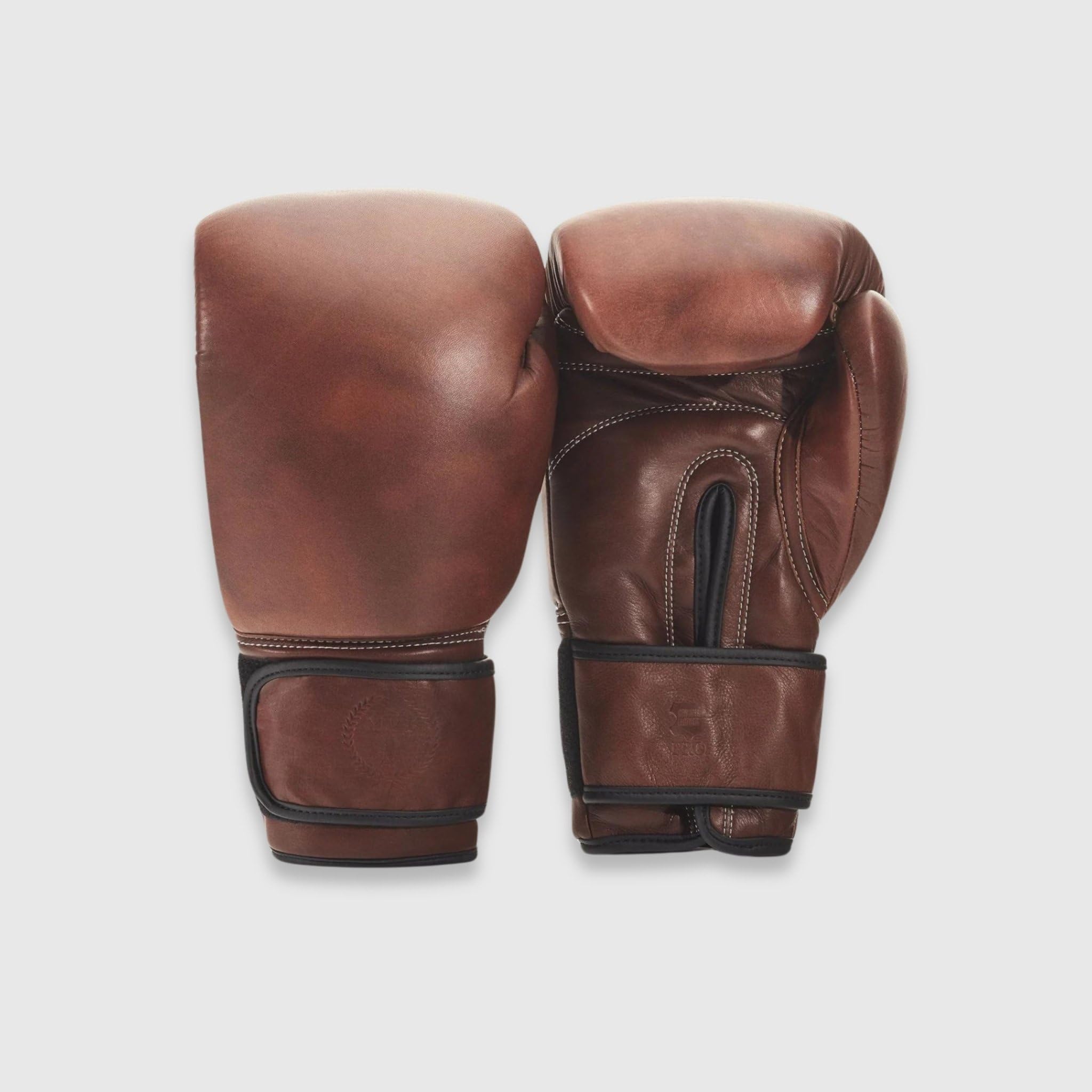 Guantoni da boxe in pelle marrone, stile vintage fatto a mano, imbottitura a triplo strato