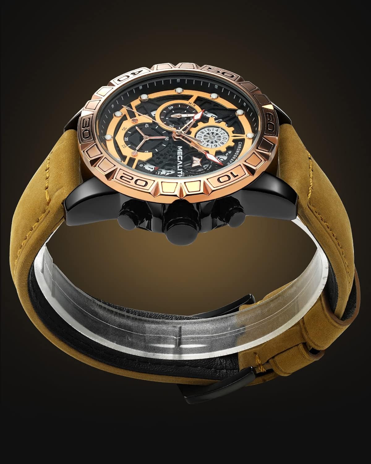 MEGALITH Mens Watches Large Sports Chronograph Analogue Wrist Watch