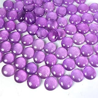 HappyFiller Fall Halloween Decoration Purple Glass Gems Flat Marbles Beads for Vase Fillers,Floral Decor,Candle Holder Decorative Pebbles Stones,Party Wedding Centerpieces,Arts Crafts,15 OZ