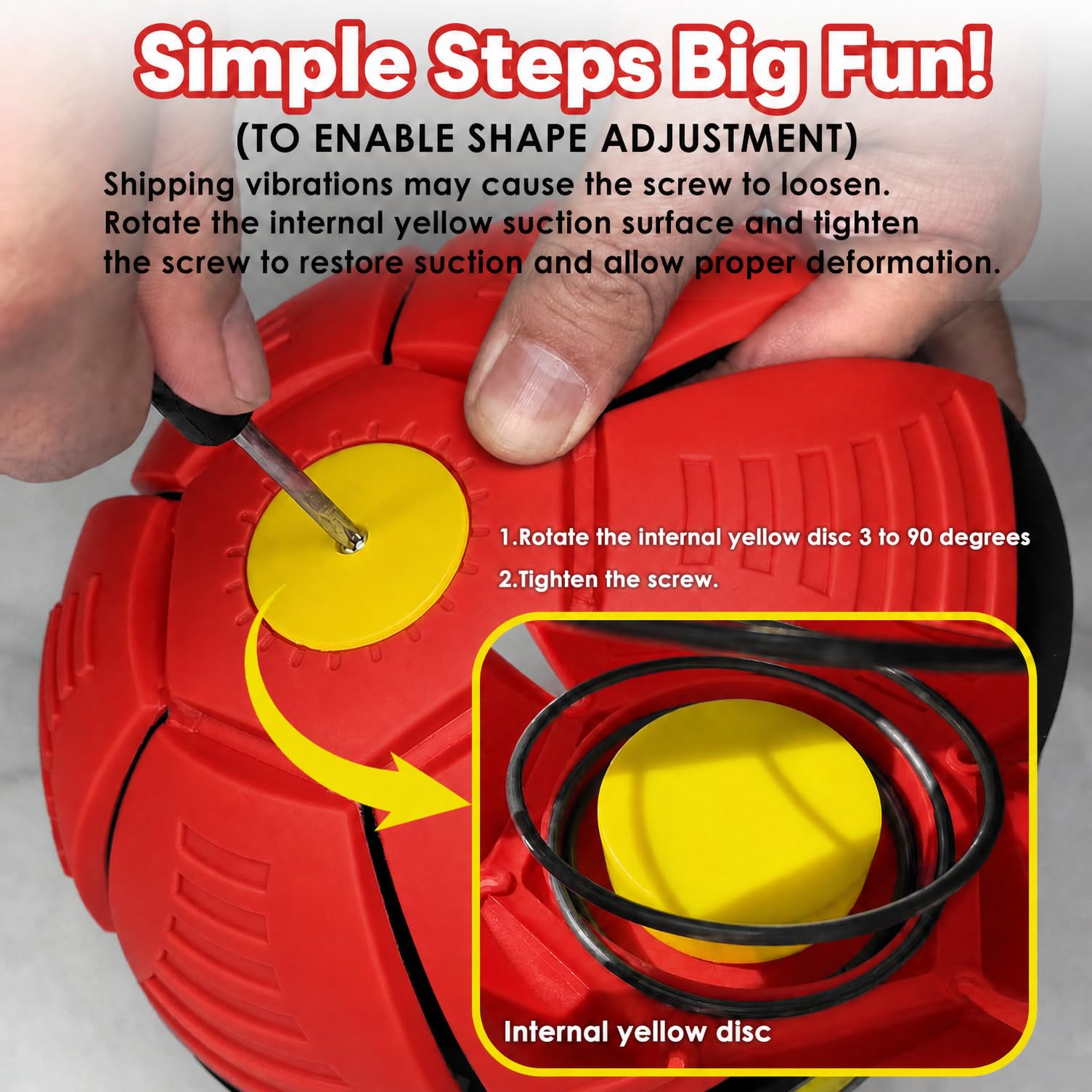 Magic Metaball, Magic Bouncing Ball, Magic Flying Saucer Interactive Pop Up Balls, Transform Toy, Eltern-Kind-Interaktion Roter Hüpfball, Faltbare Zeitverzögerung Frisbee Fliegende Disc Spielzeug mit