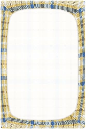 Miniatura 3 de Kigai Sábana bajera ajustable para cuna para niños y niñas, a cuadros escoceses, suave, transpirable, unisex, para colchones estándar de cuna y
