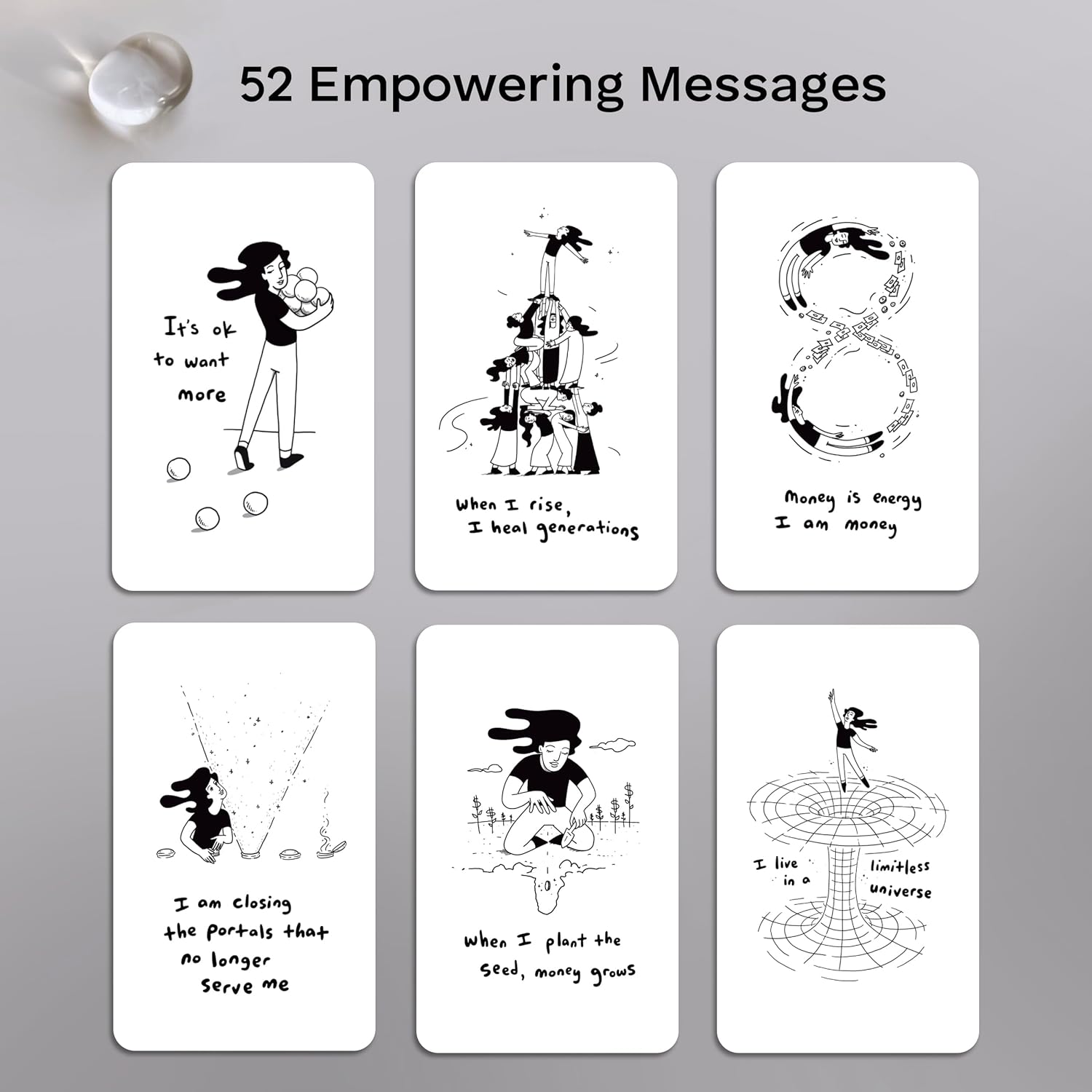 Endless Soul Money Oracle Cards, Affirmation Cards for Spiritual Entrepreneurs to Manifest Financial Abundance, Inspirational Gifts, Deck of 52