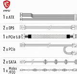 MSI MAG A850GL PCIE5 Alimentation, 850W, 80 Plus Gold, Entièrement modulaire, ATX 3.0, Support GPU PCIe 5.0, Ventilateur FDB 120mm, Full-Bridge LLC, câbles Plats Noirs - Garantie 7 Ans - 5