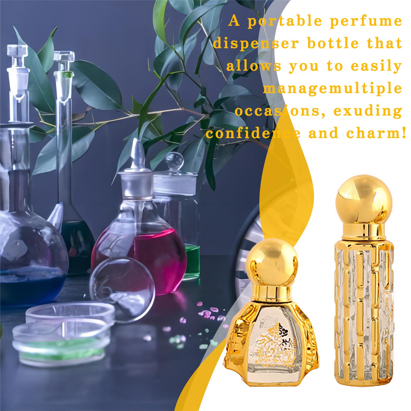 6 Pcs Vintage Cristal Botellas Roll On, 6 ml Árabes Perfumes para Aceites Esenciales Rellenable Vacías Pequeñas Botellas, para Cosméticos aceites esenciales perfumes Aromaterapia Masajes