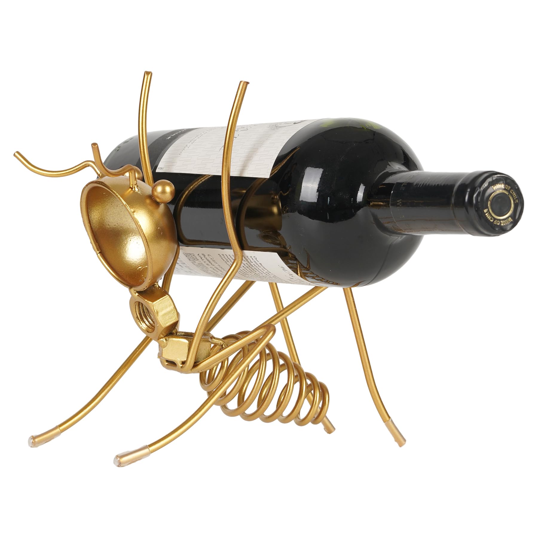 Photo 1 of Ant Tabletop Wine Holder, Countertop Wine Rack, Gold Stainless Steel Wine Rack, Wine Bottle Storage for Gift Kitchen Home Decoration, Up