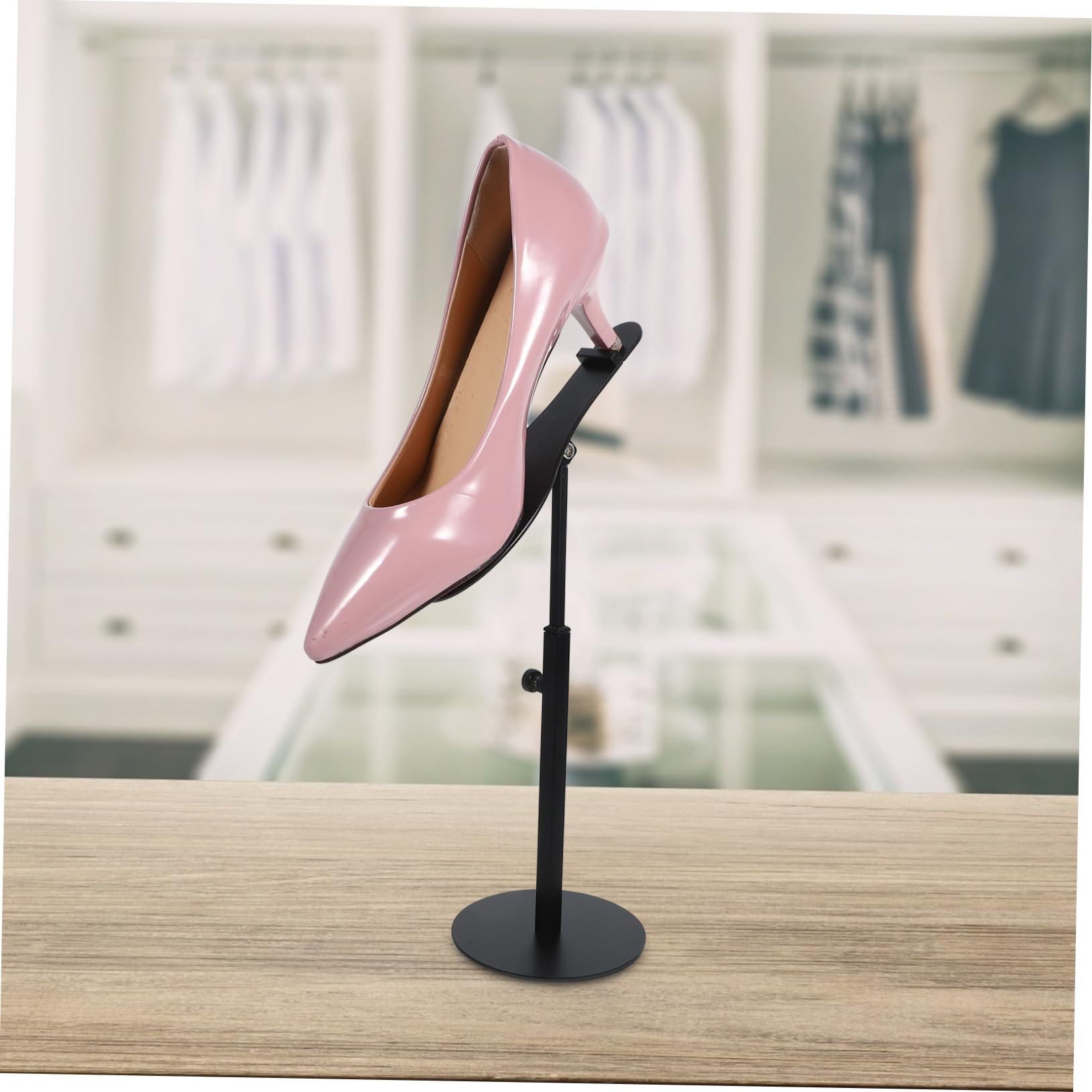 IMIKEYA Practical Metal Shoe Display Racks High Heels Riser Stand Adjustable for Home Shop Store