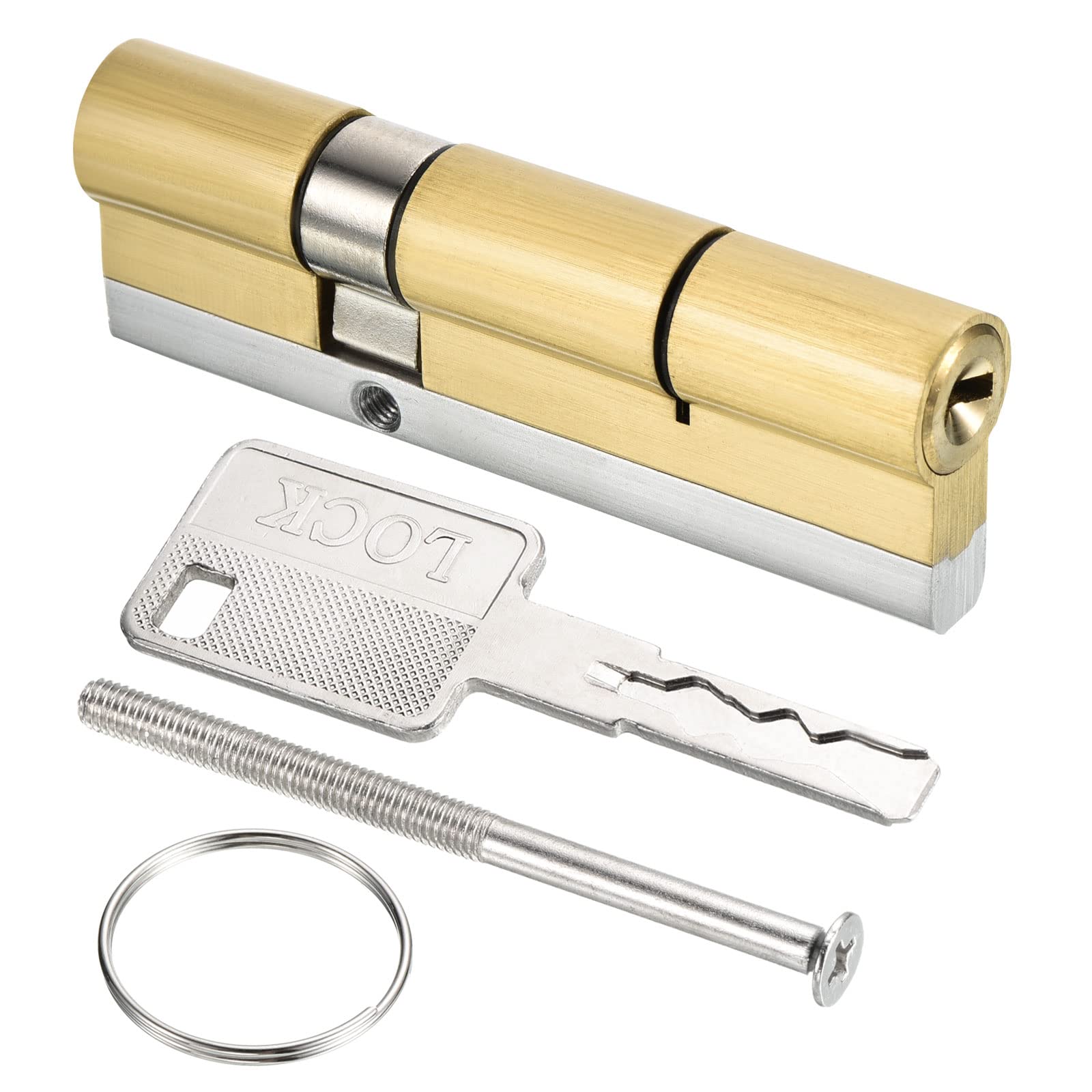 PATIKIL 32.5/62.5 (95mm Totale) Europeo Doppia Serratura Cilindro, Porta Cilindro Serratura con 8 Chiavi per Legno Porte, Alluminio Porte