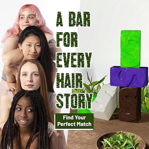 Miniatura 7 de Herbishh Barra de champú Tea Tree & Mint - Barra de jabón de aceite de árbol de té para limpieza de cabello graso y cuero cabelludo - Champú sólido