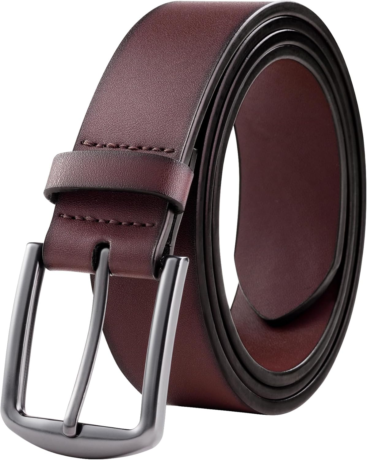 KM Legend mens Leather Dress Belt for Work Business and Casual