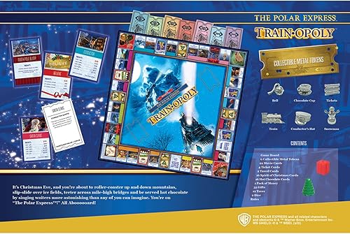 Miniatura 3 de MasterPieces Opoly Juegos de mesa - The Polar Express Train Opoly - Juegos de mesa con licencia oficial para adultos, niños y familia