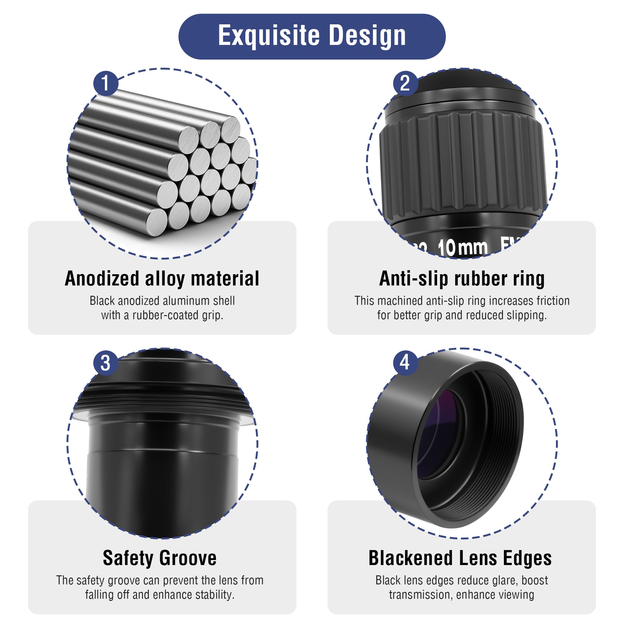 astromania 1,25 "-82 Grado swa-10 mm Compacto Ocular, Resistente al Agua y Niebla – Permite a Cualquier Agua Entrar en el Interior y Disfrutar de una Vista