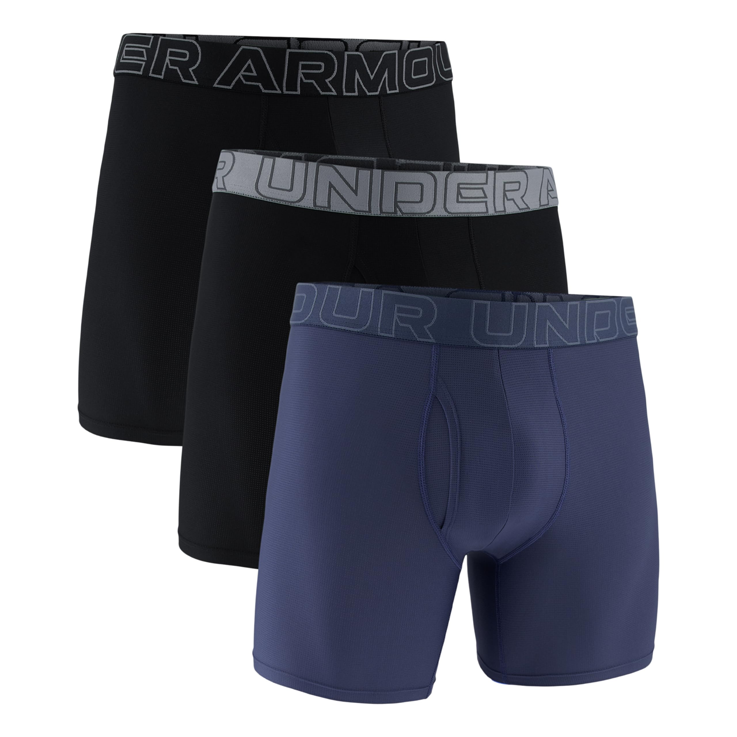 Under Armour 3-Pack Performance Tech Mesh Solid 6" Boxer Briefs