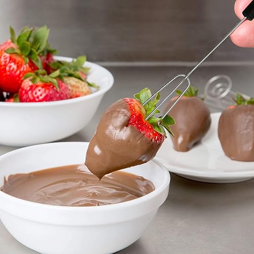 Miniatura 3 de Juego de 2 cucharas decorativas de dibujo, 3 piezas de herramientas de inmersión de caramelo, juego de cucharas de tenedor de chocolate de acero