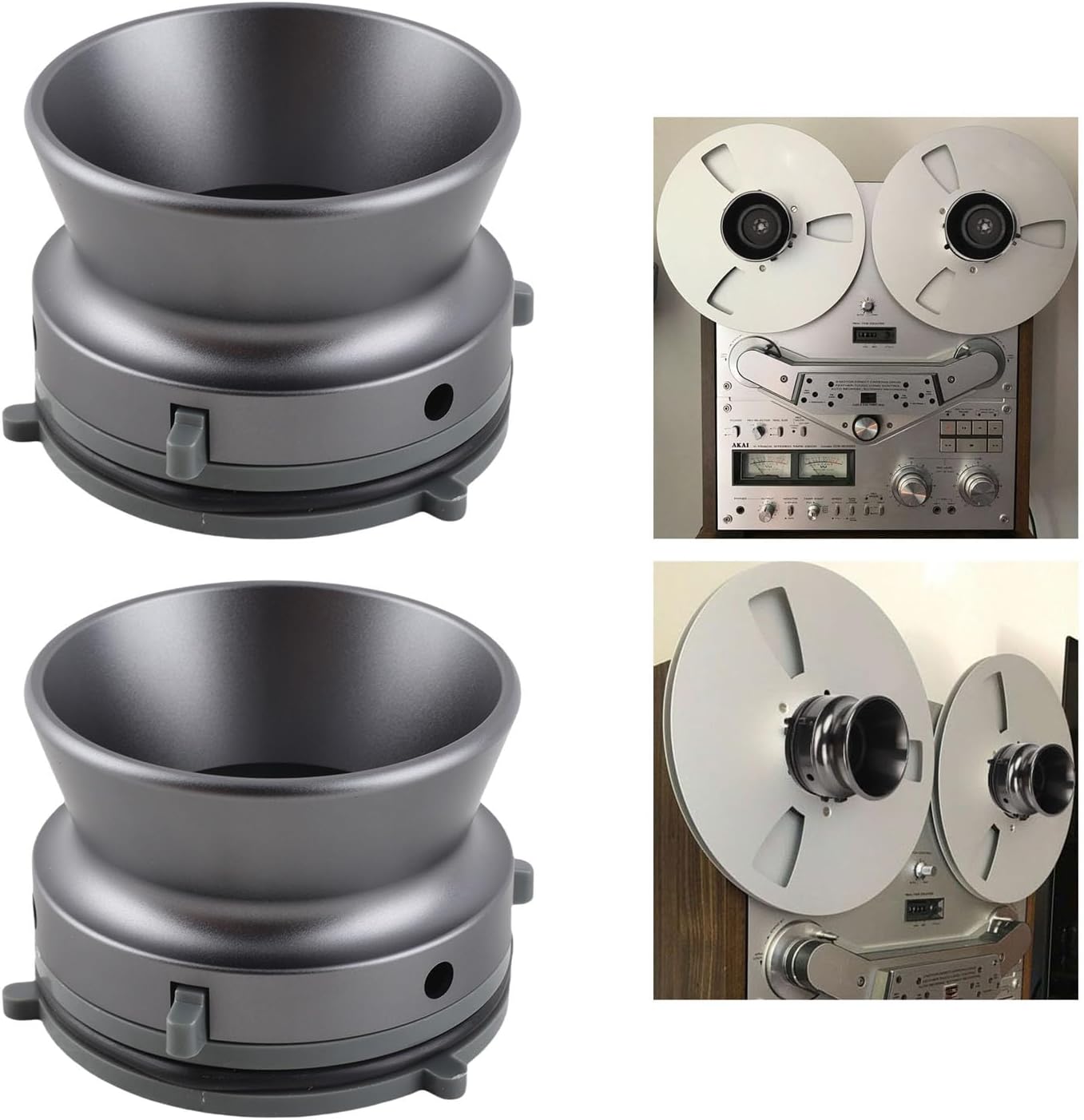 1 Pair Nab Hub Adapters, 10 Inch Universal Reel Tape Recorder Accessories, Easy to Install, Aluminium Alloy Polished, Nab Hub Adapter for Akai