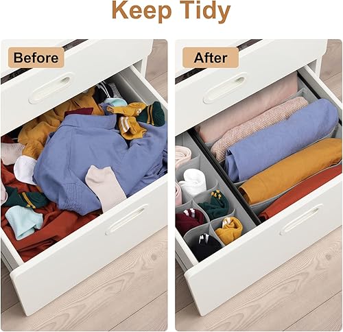 Miniatura 5 de Divisor organizador, cesta organizadora de almacenamiento plegable para armario y contenedores de organización de tela para ropa, paquete de 6