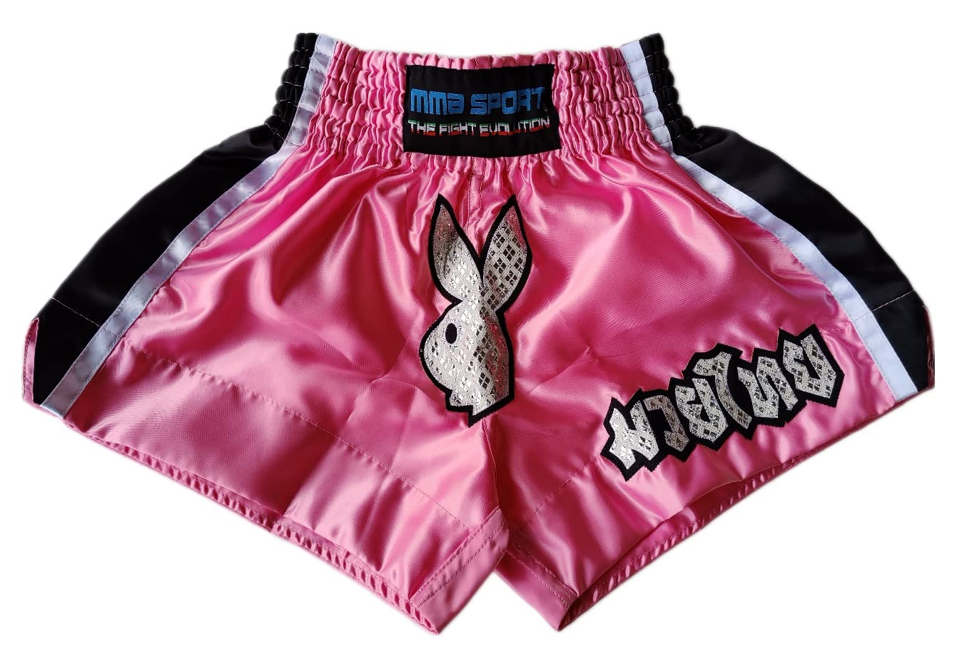 mmasport Muay Thai Shorts Shorts Thai Boxing Kick Boxing MMA Satin Rabbit, pink, S