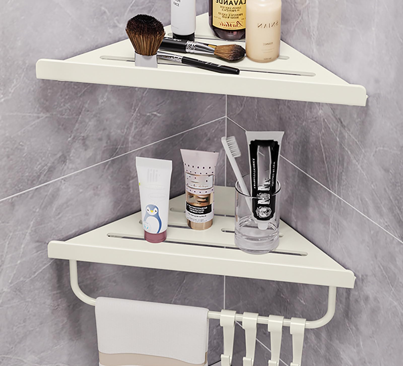 EVERZONE Shower Corner Caddy 2 Pack 12 Brushed 304 Stainless Steel Organizer for Bathroom Kitchen Balcony Floating Shower