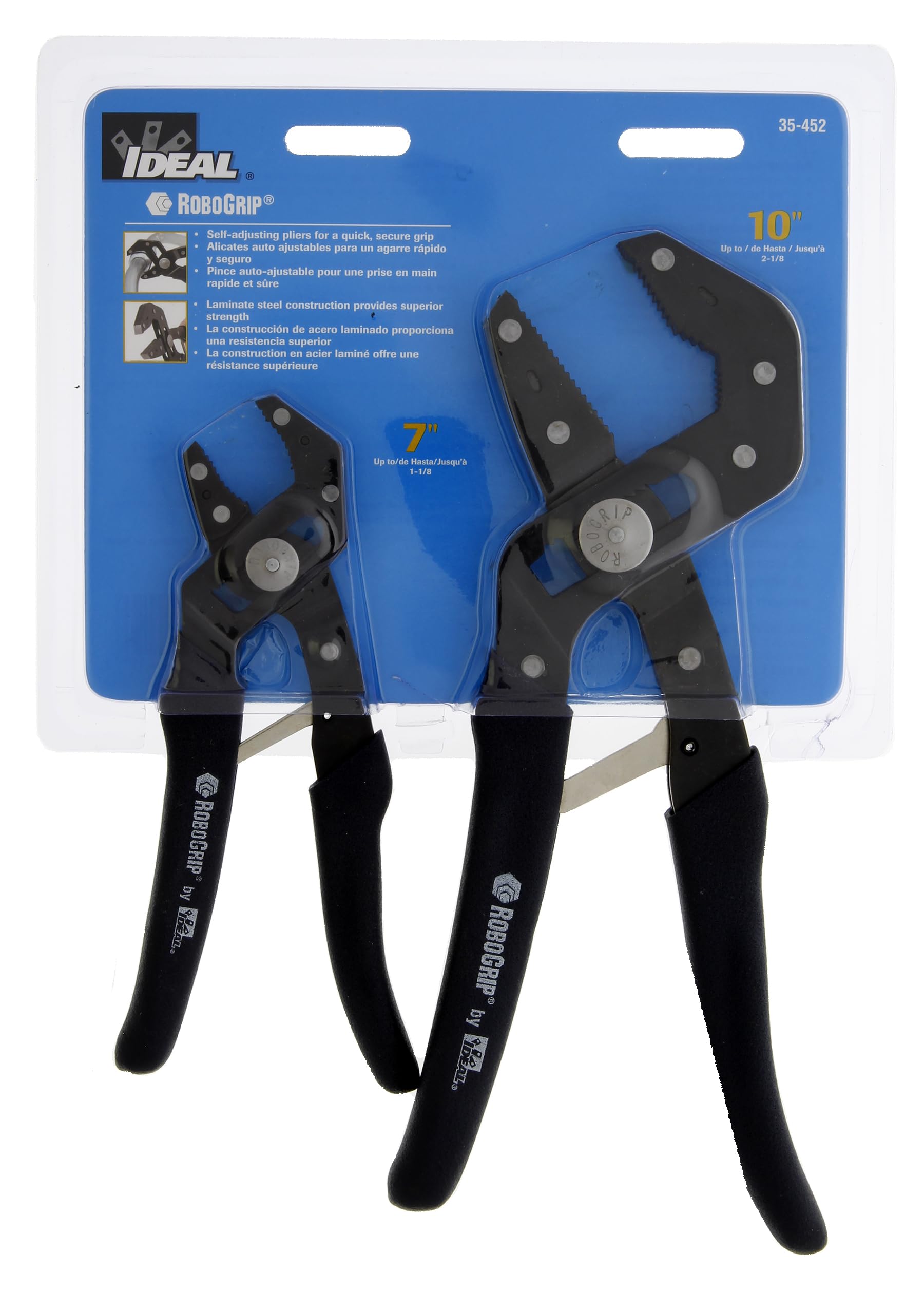 IDEAL INDUSTRIES 35-452 - Alicates Robo Grip de 7 pulgadas y 10 pulgadas, paquete de 2