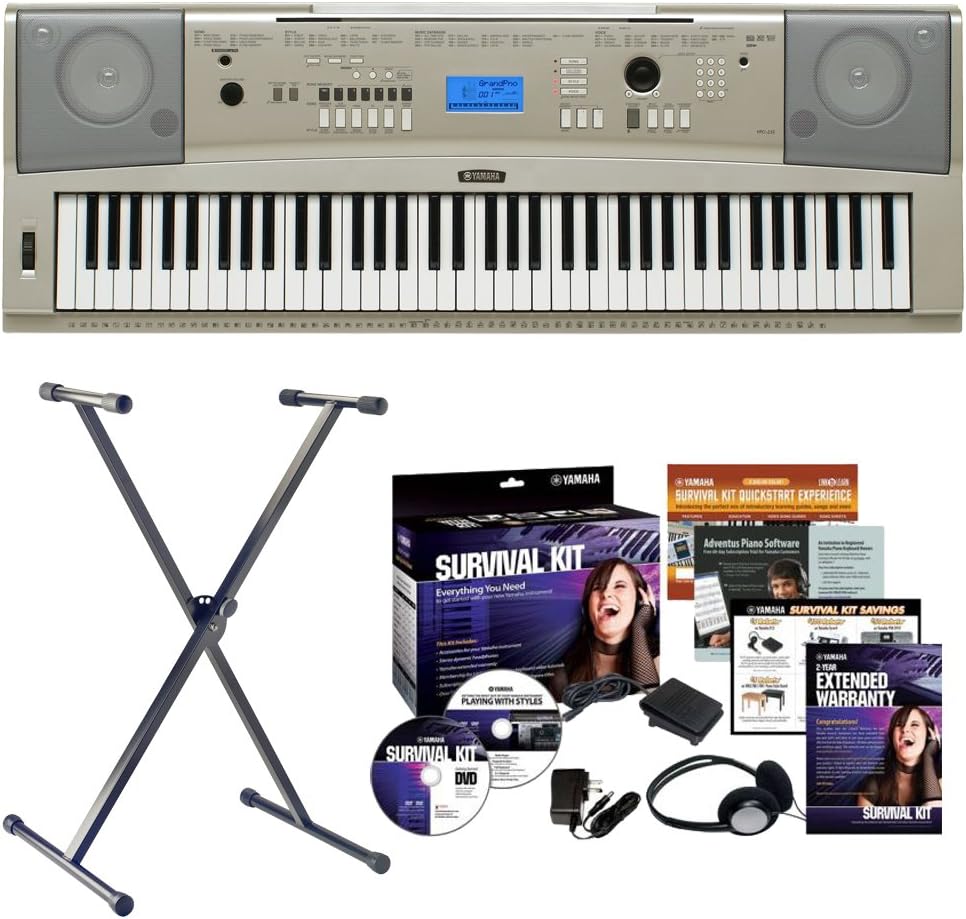 Yamaha YPG235 76Key Portable Grand Keyboard Bundle with Keyboard