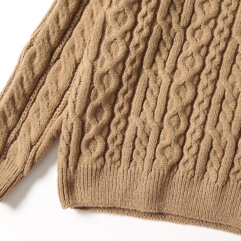 [lalarimi] 冬セーター メンズ リ ルーズフィット ユニセックス ニット セーター ヴィンテージ 提花 麻編み 暖かい 厚