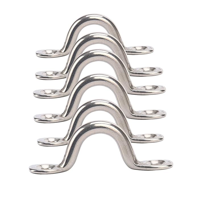 Buy TOOGOO(R) Pack of 6 Stainless Steel Bimini Boat Top PAD EYE , Eye
