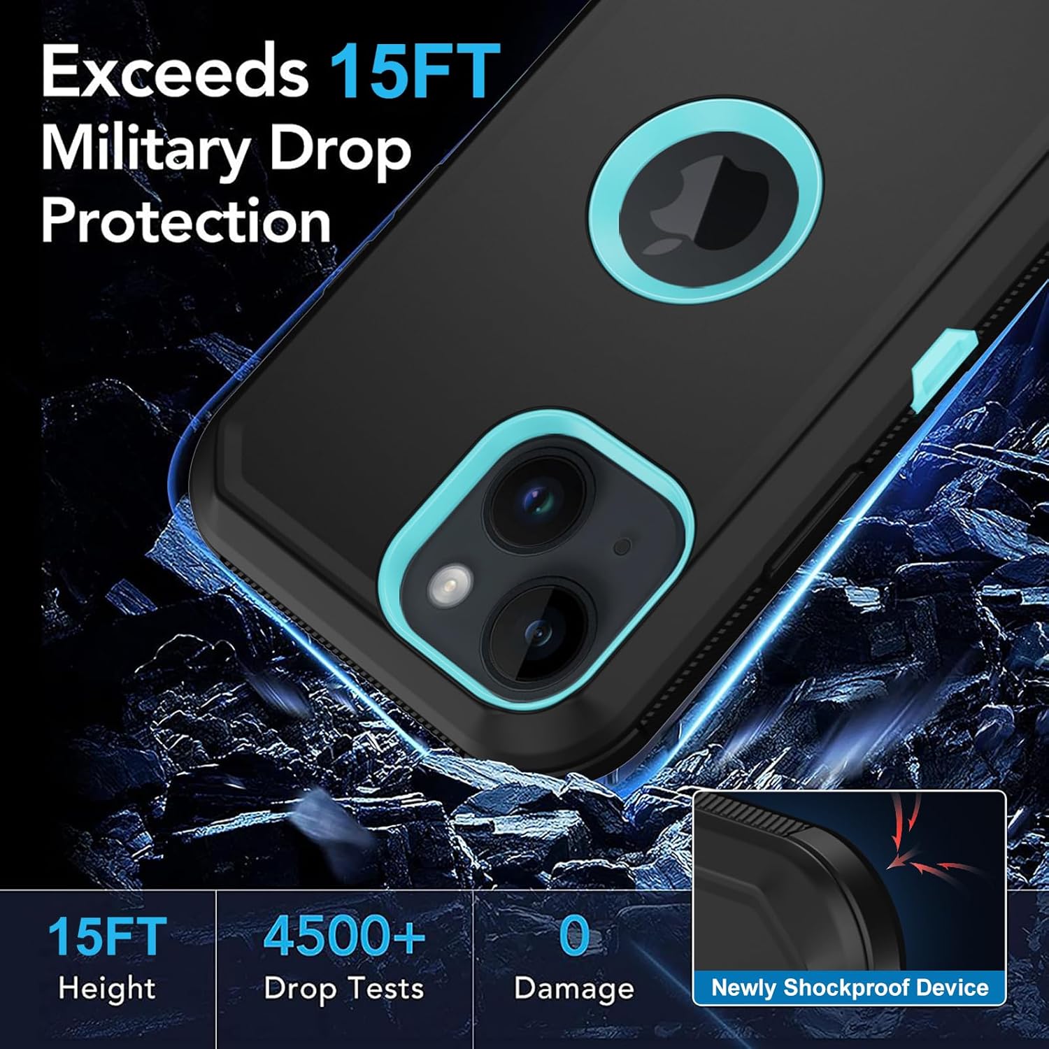 for iPhone 15 Plus Case, with Built in Screen Protector Heavy Duty Drop Protection, Full Body Rugged Shockproof Dust Proof Protective Phone Cover for Apple iPhone 15 Plus 6.7” - Image 5