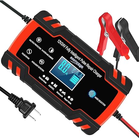 Amazon Com Enhanced Edition Car Battery Charger 12v 8a 24v 4a Compatible Automotive Smart Portable Battery Charger Maintainer Pulse Repair Charger Pack For Car Motorcycle Lawn Mower And More Automotive
