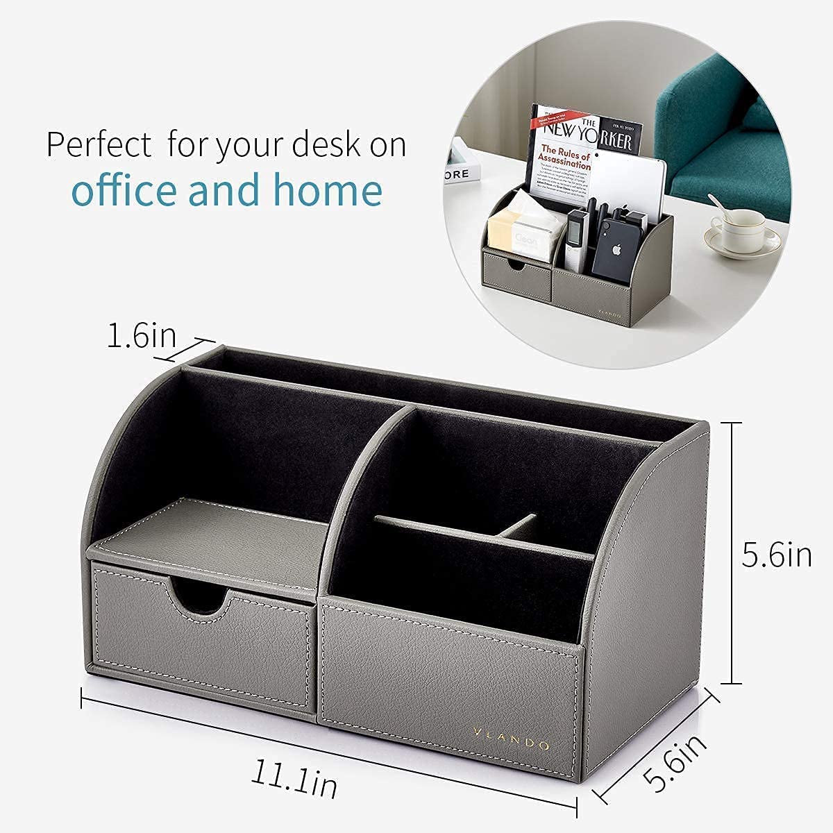 Organizzatori per cassetti per ufficio (set grigio)