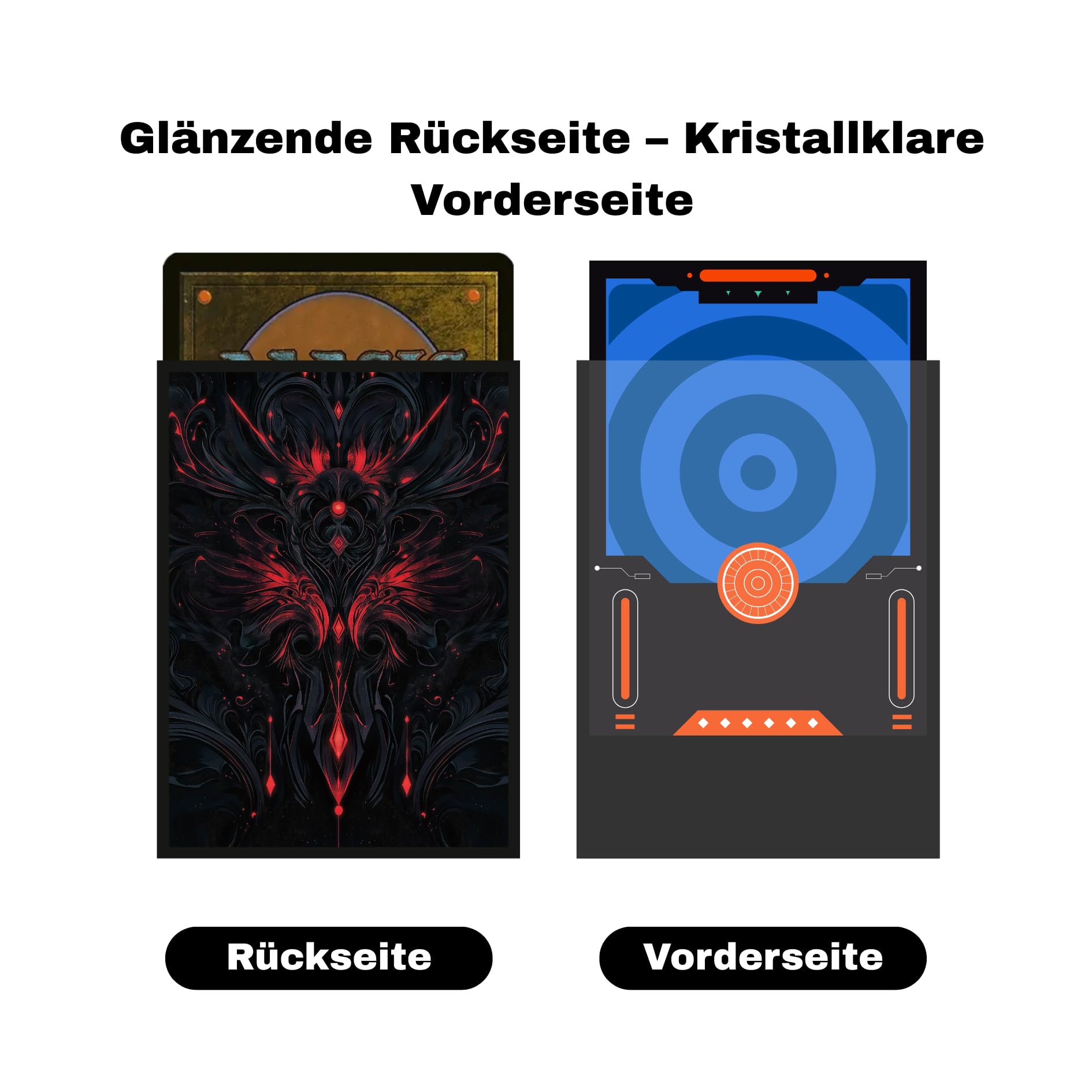 100 buste per carte collezionabili – dorso lucido e frontale trasparente (66 x 92 mm) – adatto per carte standard, MTG, Sports e Decks Collector