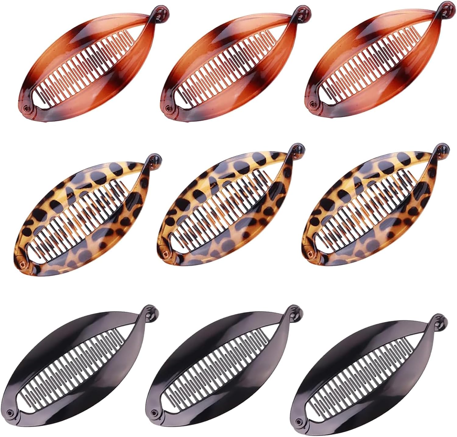 9 Pcs Banana Hair Clip, Fish Shape Hair Claw Clips, Banana Comb Big
