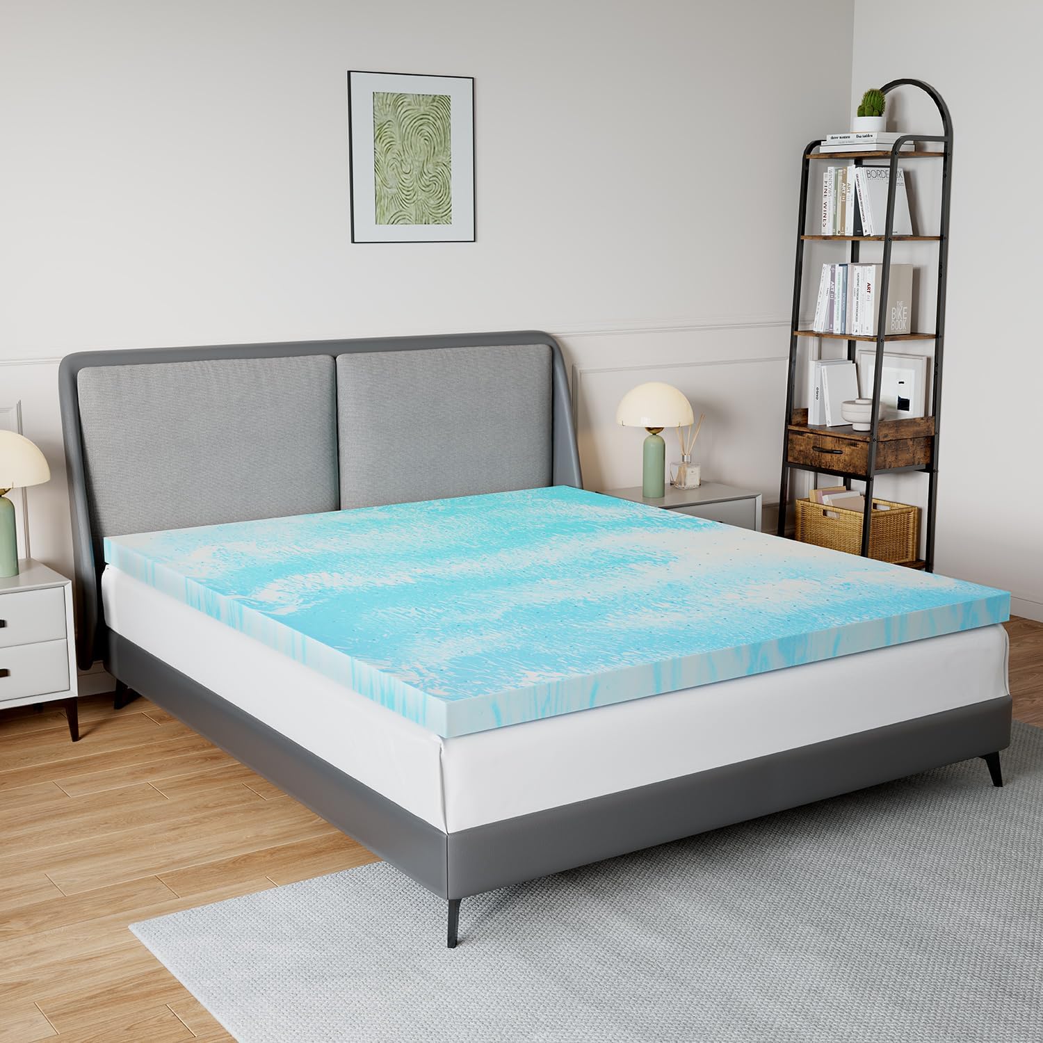 Novilla Mattress Topper Queen Size - 2 Inch Cooling Memory Foam Mattress Topper, Slow-Rebound Pressure Relief, Soft Comfort