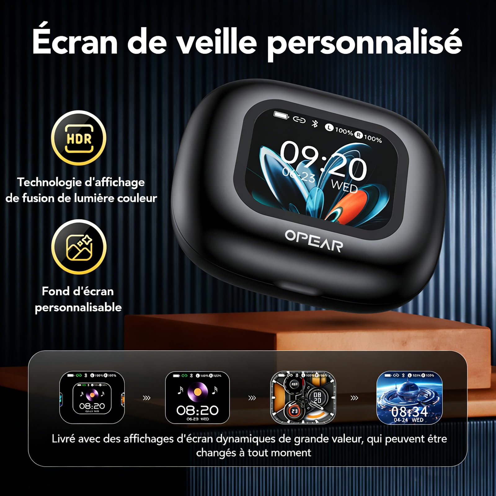 NE27 Ecouteur Traducteur Instantané, Écouteur Traducteur Pour 134 Langues Avec Écran Tactile LCD, Oreillette Traduction Instantanée À Oreille Ouverte, Pour Les Voyages, Les Affaires Et L'Apprentissage