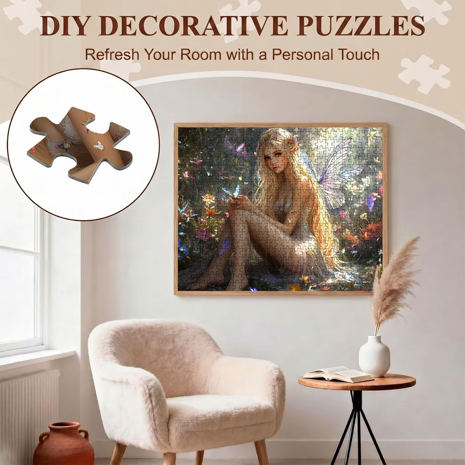 Las Kobieta Puzzle 1000 sztuk, Drewniany Rodzinny Gra Planszowa - Puzzle dla Dorosłych Dla Całej Rodziny, Puzzle Edukacyjne DIY i Antystresowe - z mapą referencyjną, 75 x 50 cm F0-857