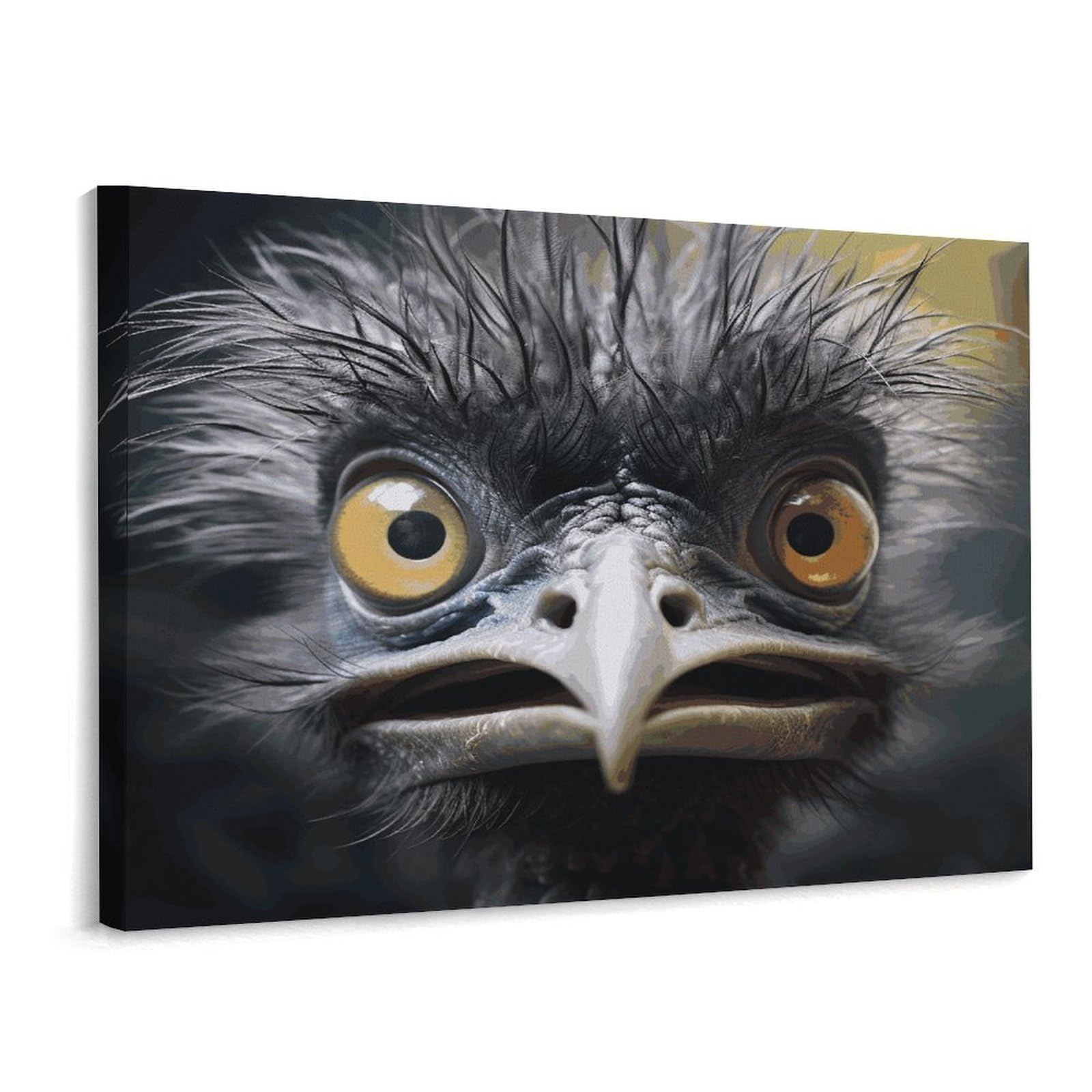 Fodpand Frame-Style Emu Bathroom Wall Art Canvas Prints, Artwork For Walls For Living Room Hallway Stair Office Wall Decor, Pictures Home Decor 15.7X11.8 Inch