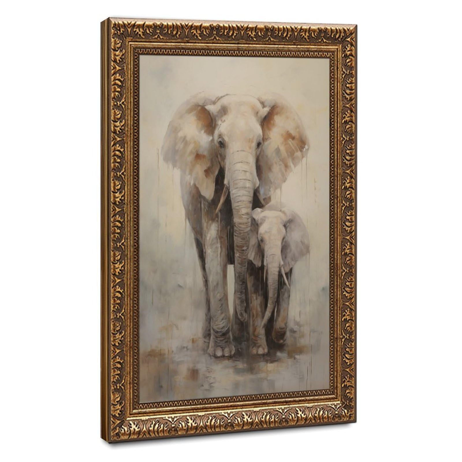 Bareronor Watercolour Elephant Poster Canvas Poster Bedroom Decor Landscape Office Room Decor Gift 24" L X 36" W