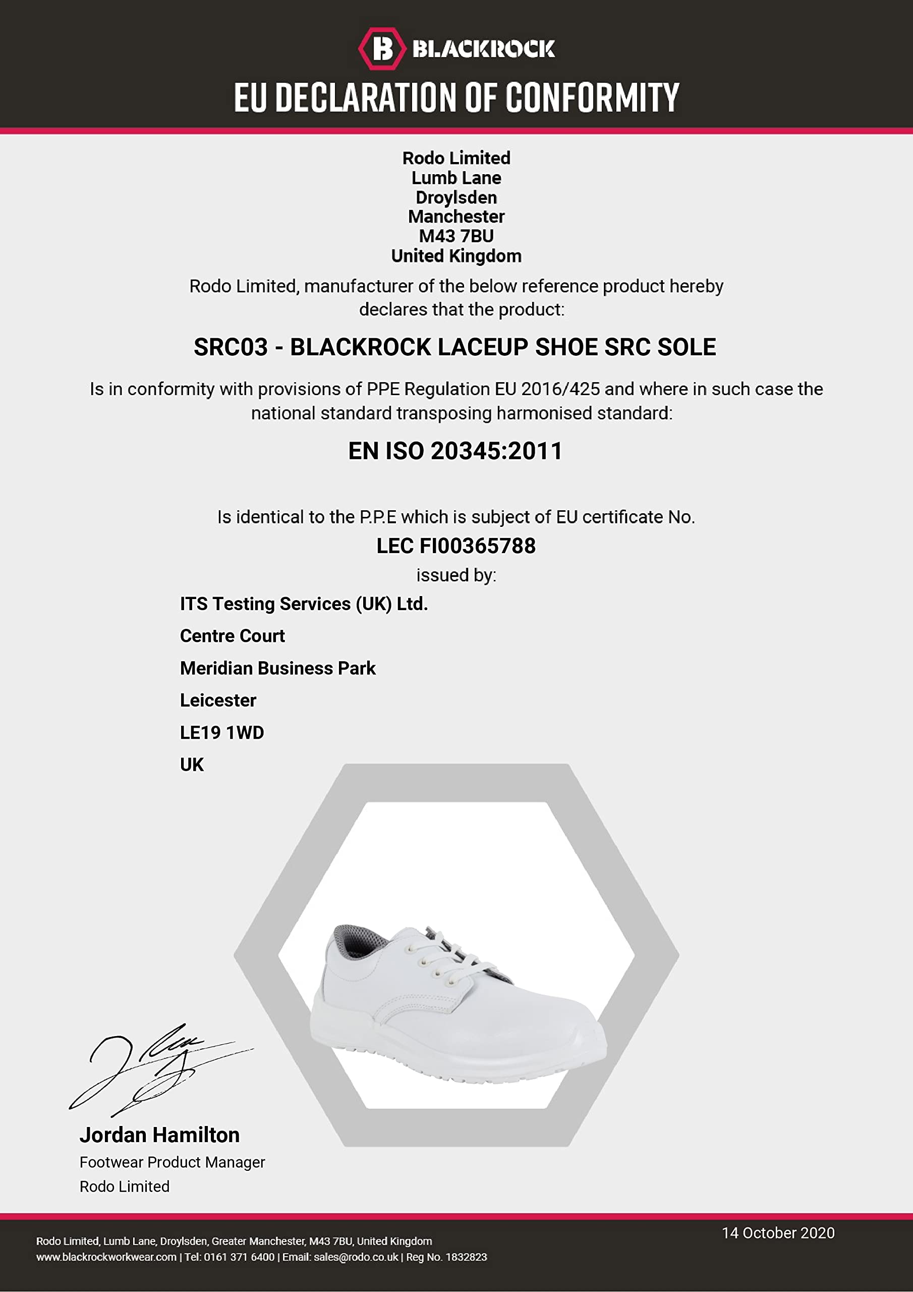 Blackrock Src03, buty ochronne dla dorosłych, unisex, białe, 38 EU (5 UK)