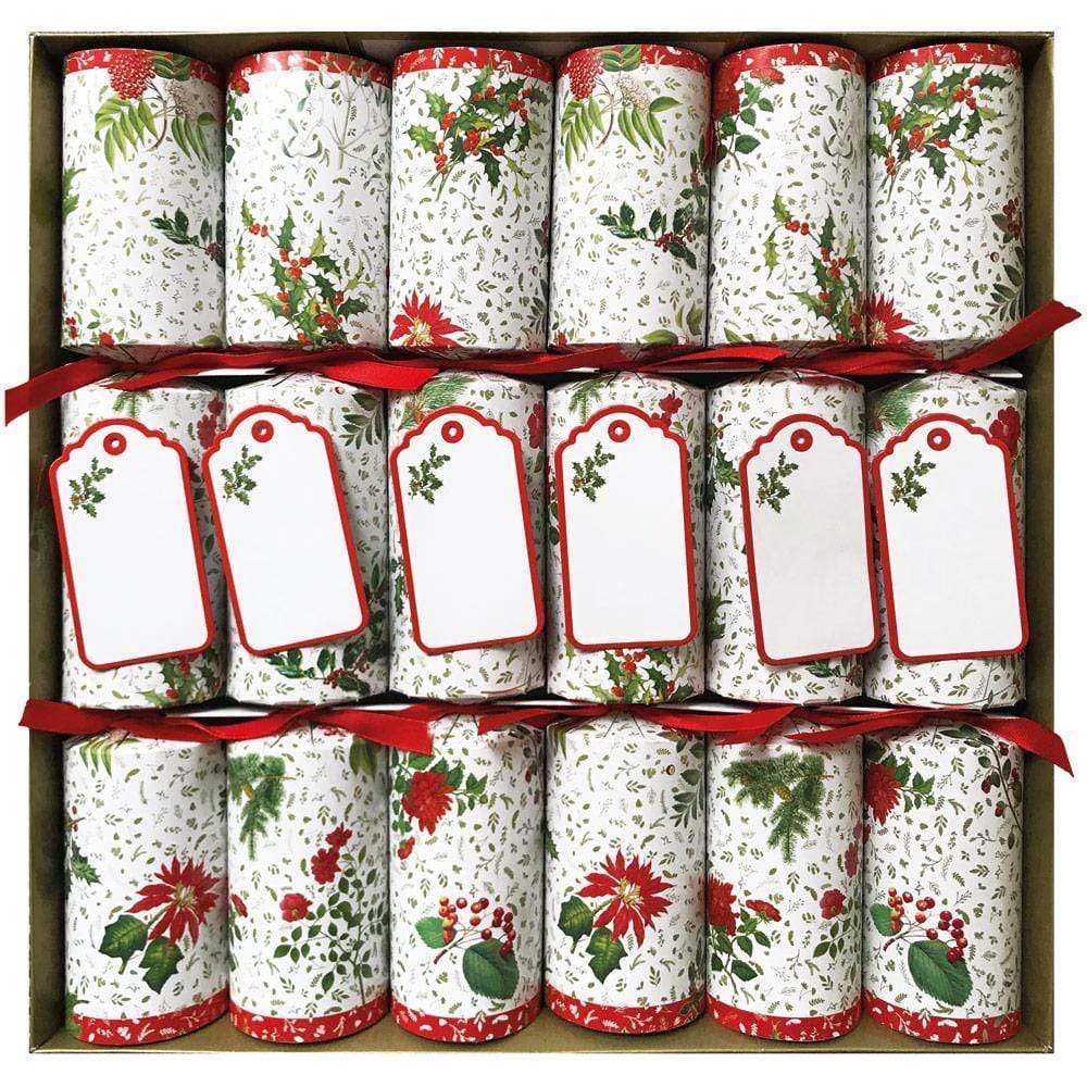 Caspari English Winter Garden Celebration Christmas Crackers - 6 Per Box